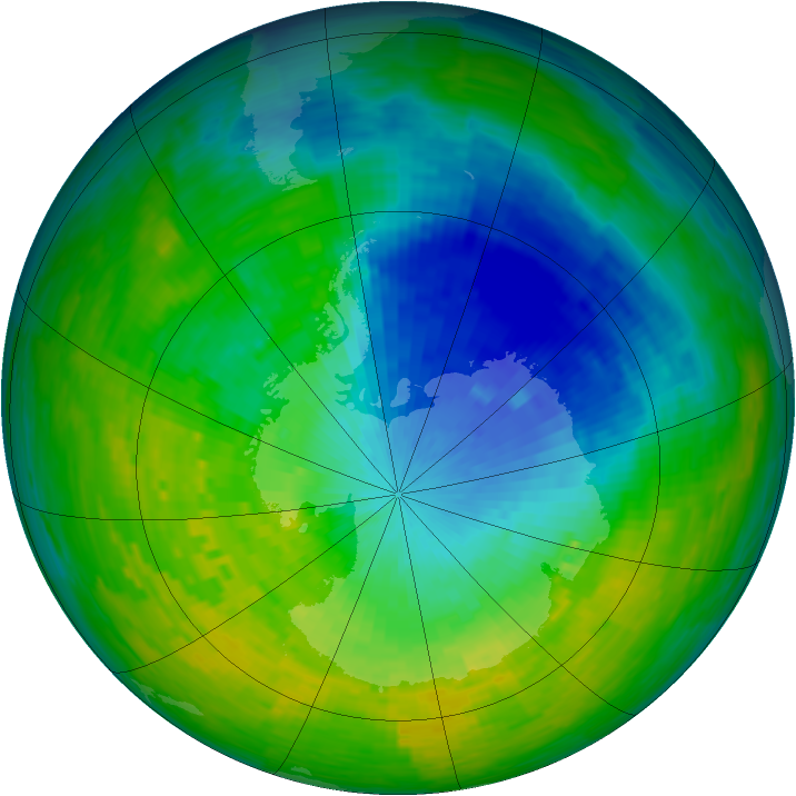 Antarctic ozone map for 23 November 1994